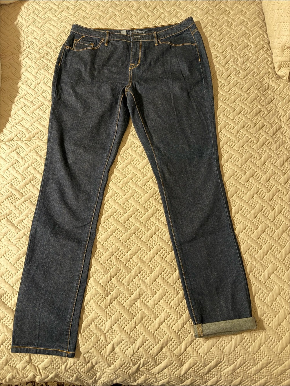 Mossimo Dark Indigo Skinny Jeans with Contrast Stitching